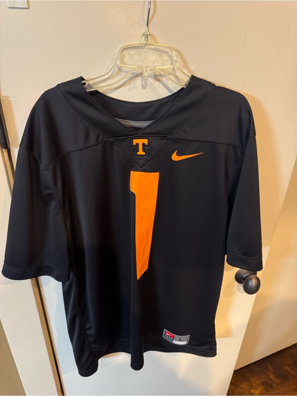 Nike Black and Orange Dri-FIT Team Football Jersey